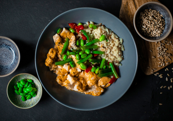 Poulet & chou fleur curry rouge