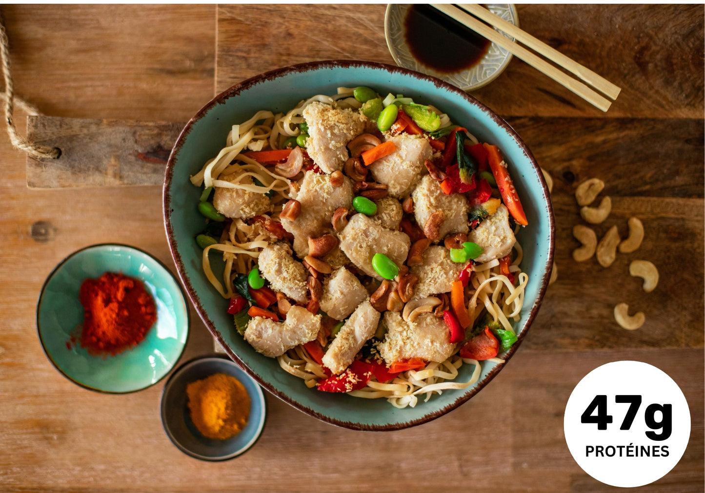 ~ Nouilles de riz sautées au poulet