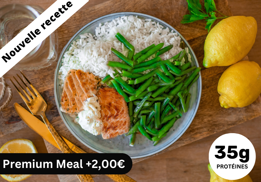 ~ Saumon, riz & haricots verts