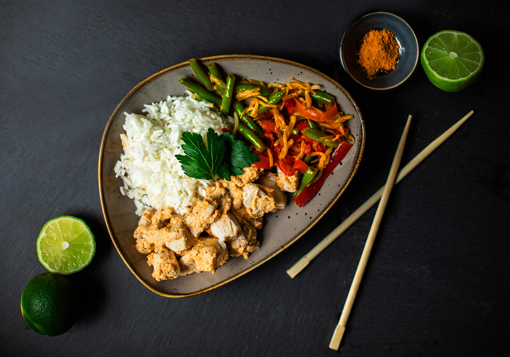 Poulet au curry rouge