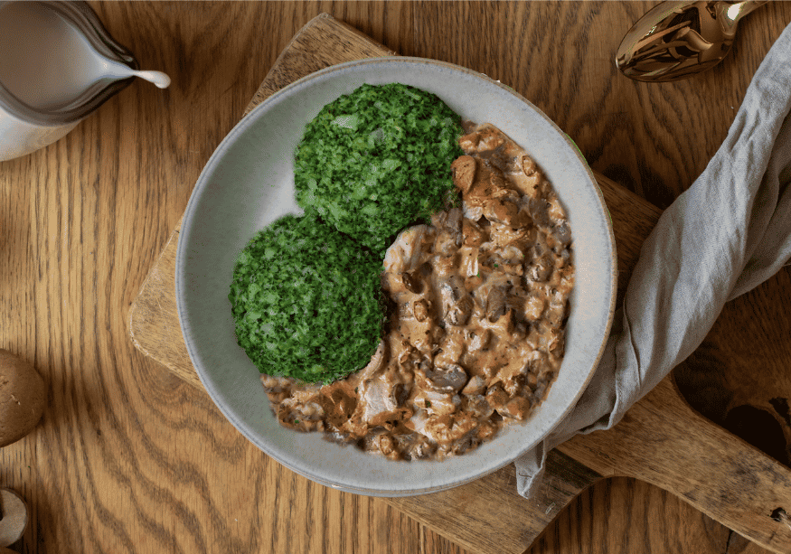 Poulet à la crème de champignons