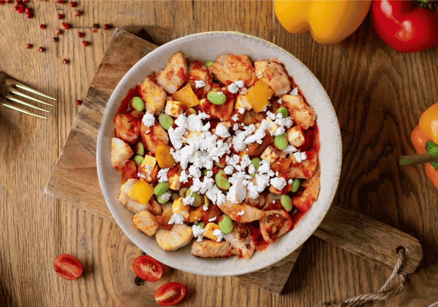 Poulet aux légumes et fromage