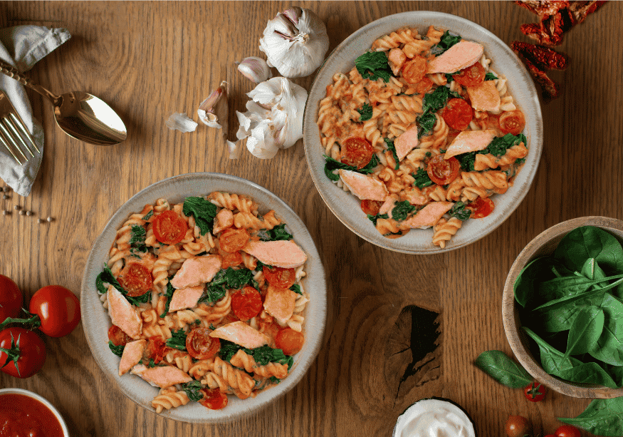 Saumon & pâtes protéinées à la crème (XL, 2 Portions)