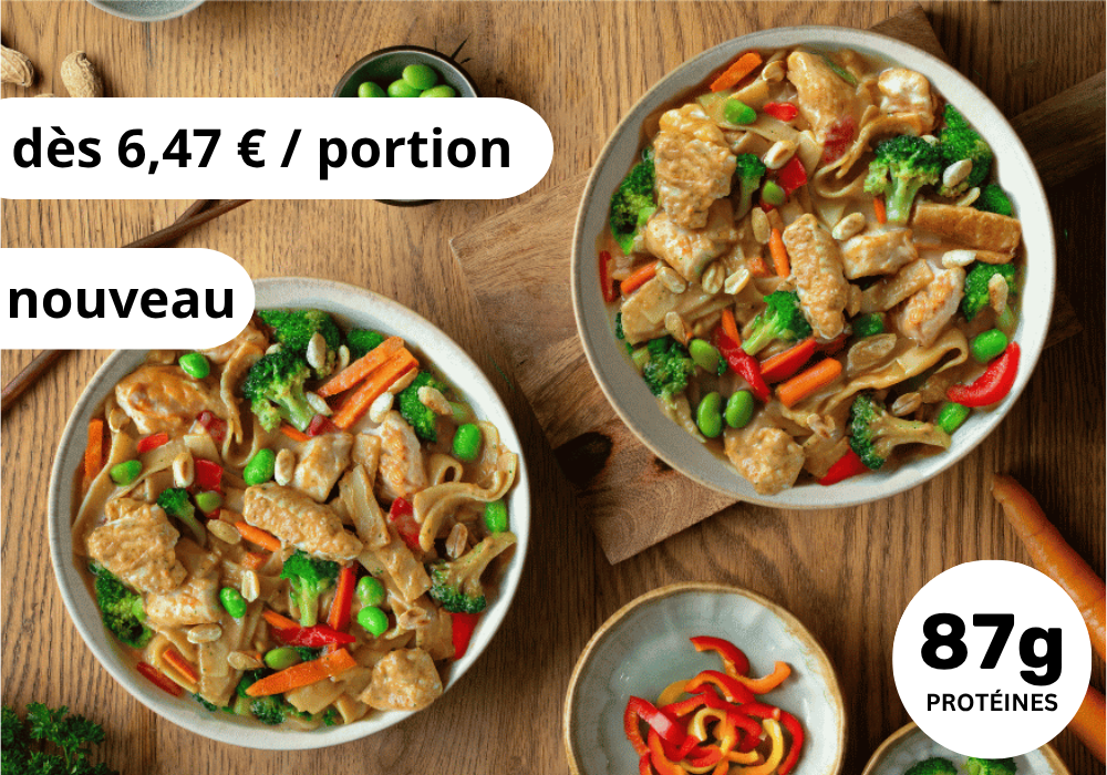 • Wok de nouilles sautées sauce cacahuètes (XL, 2 Portions)