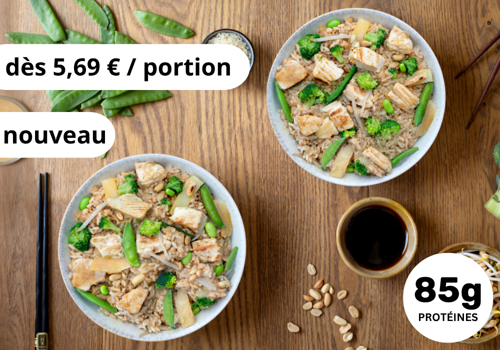 Riz sauté au poulet & sauce cacahuète (XL, 2 Portions)