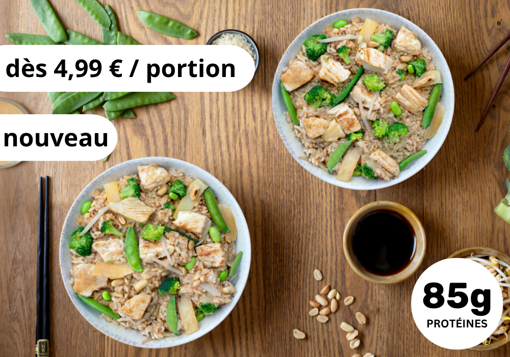 ~ Riz sauté au poulet & sauce cacahuète (XL, 2 Portions)