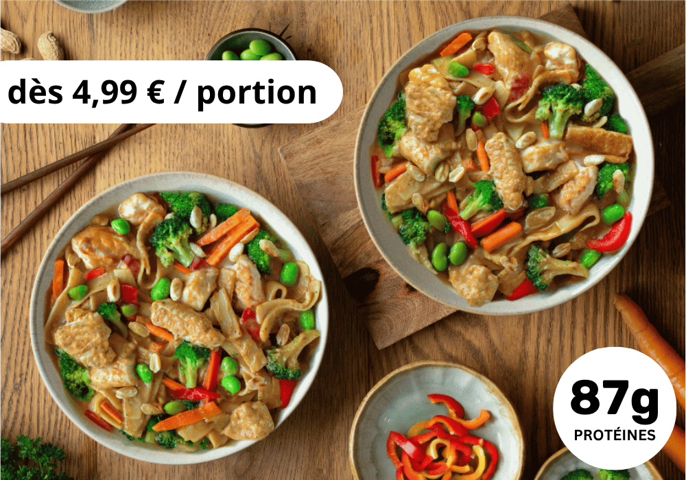 ~ Wok de nouilles sautées sauce cacahuètes (XL, 2 Portions)
