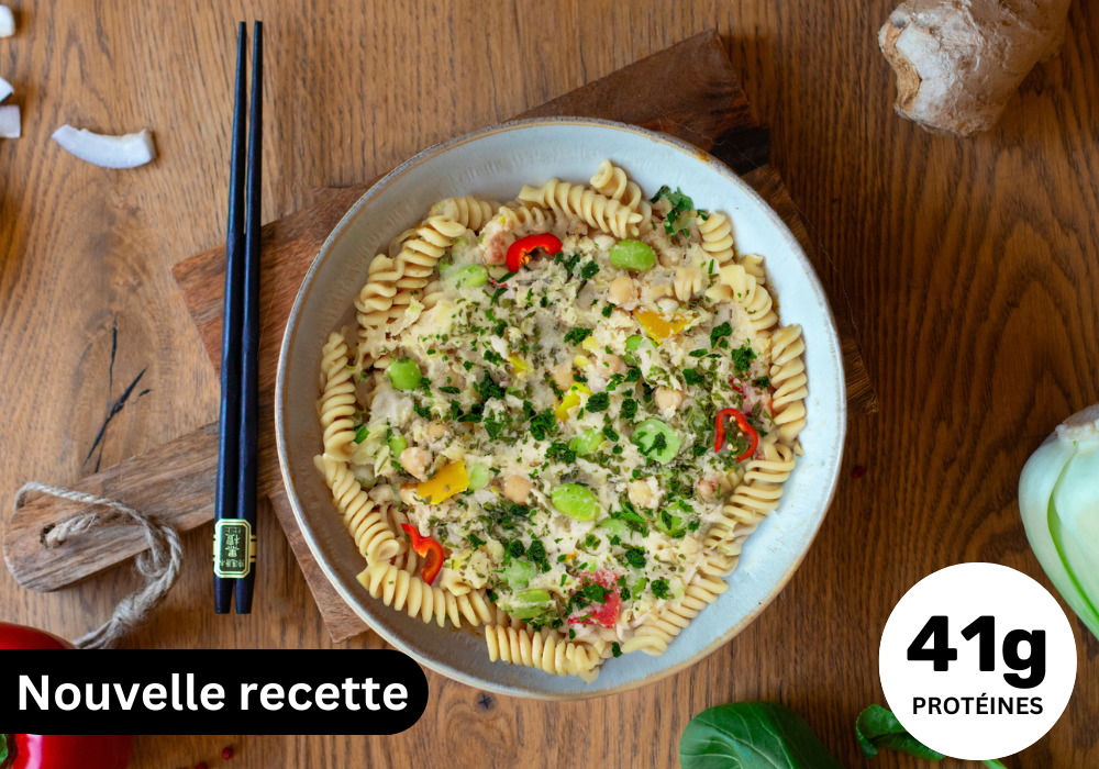 • 🌱 Fusilli protéinés à la sauce citronnelle