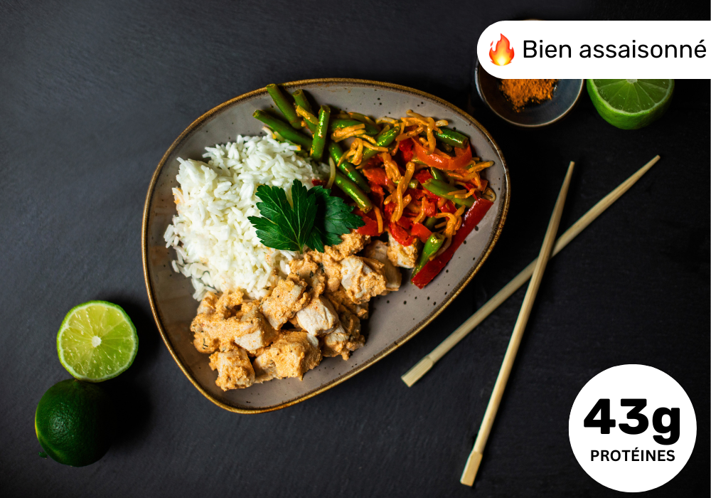 • Poulet au curry rouge